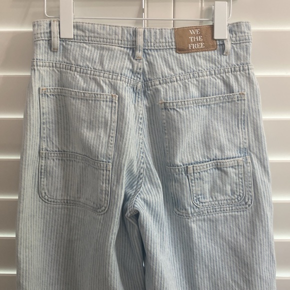 Free People we the free piper midrise cropped wide leg pants.Sz 26 jeans striped - Picture 3 of 14